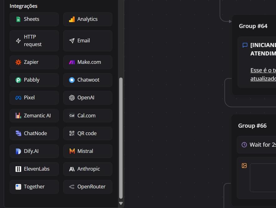 Integrações do Sendbot.co